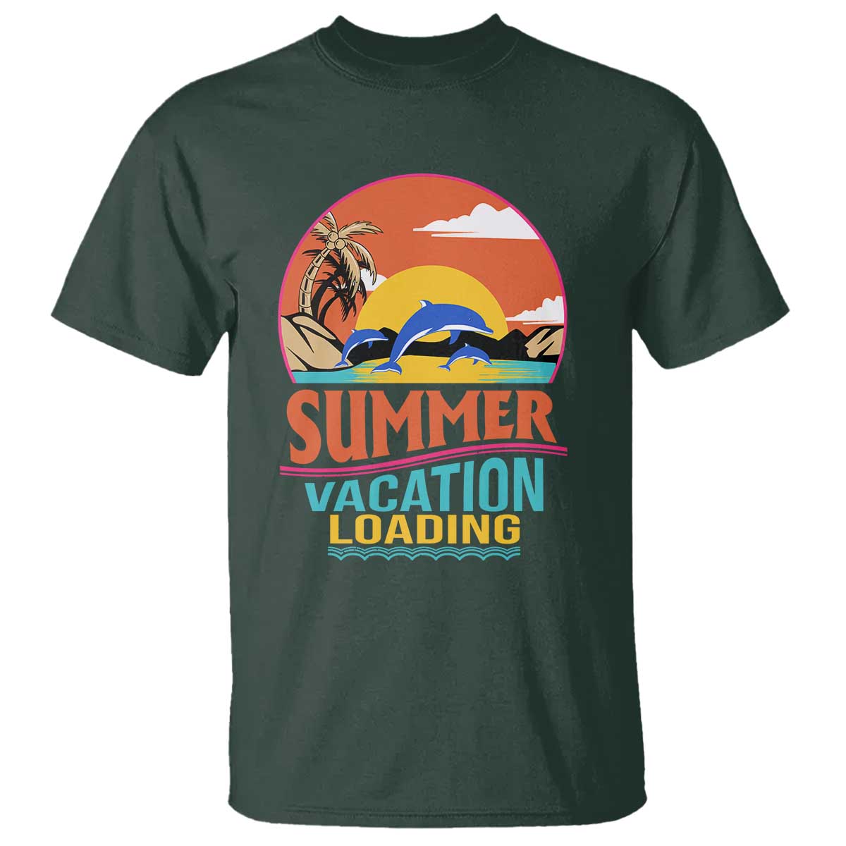 Summer Vacation Loading Retro Beach Sunset T Shirt - Wonder Print Shop
