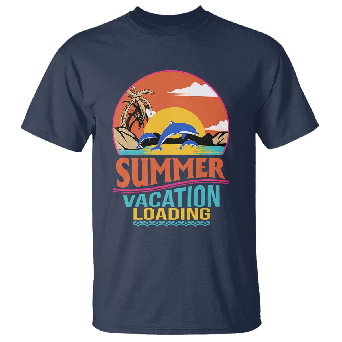 Summer Vacation Loading Retro Beach Sunset T Shirt - Wonder Print Shop