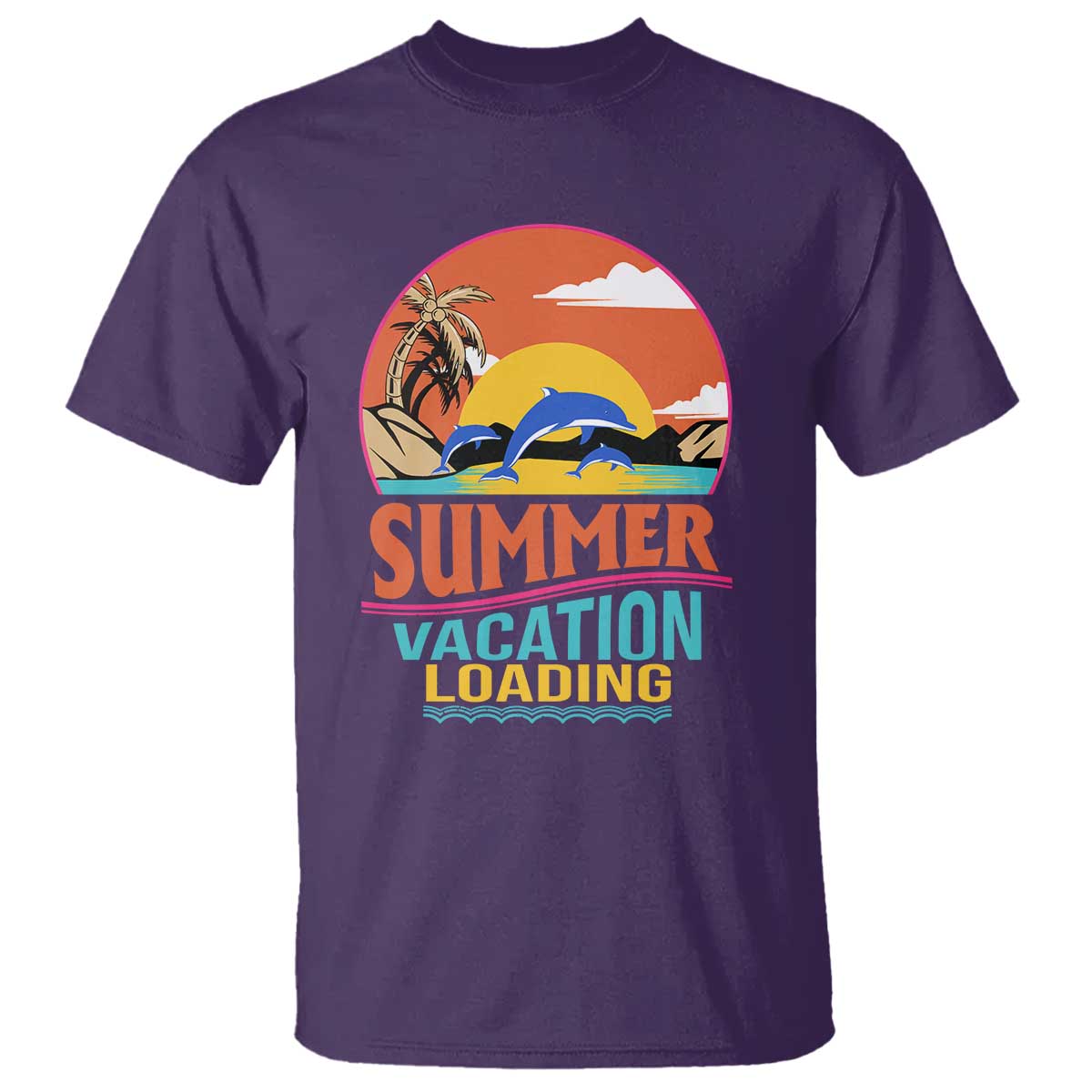 Summer Vacation Loading Retro Beach Sunset T Shirt - Wonder Print Shop