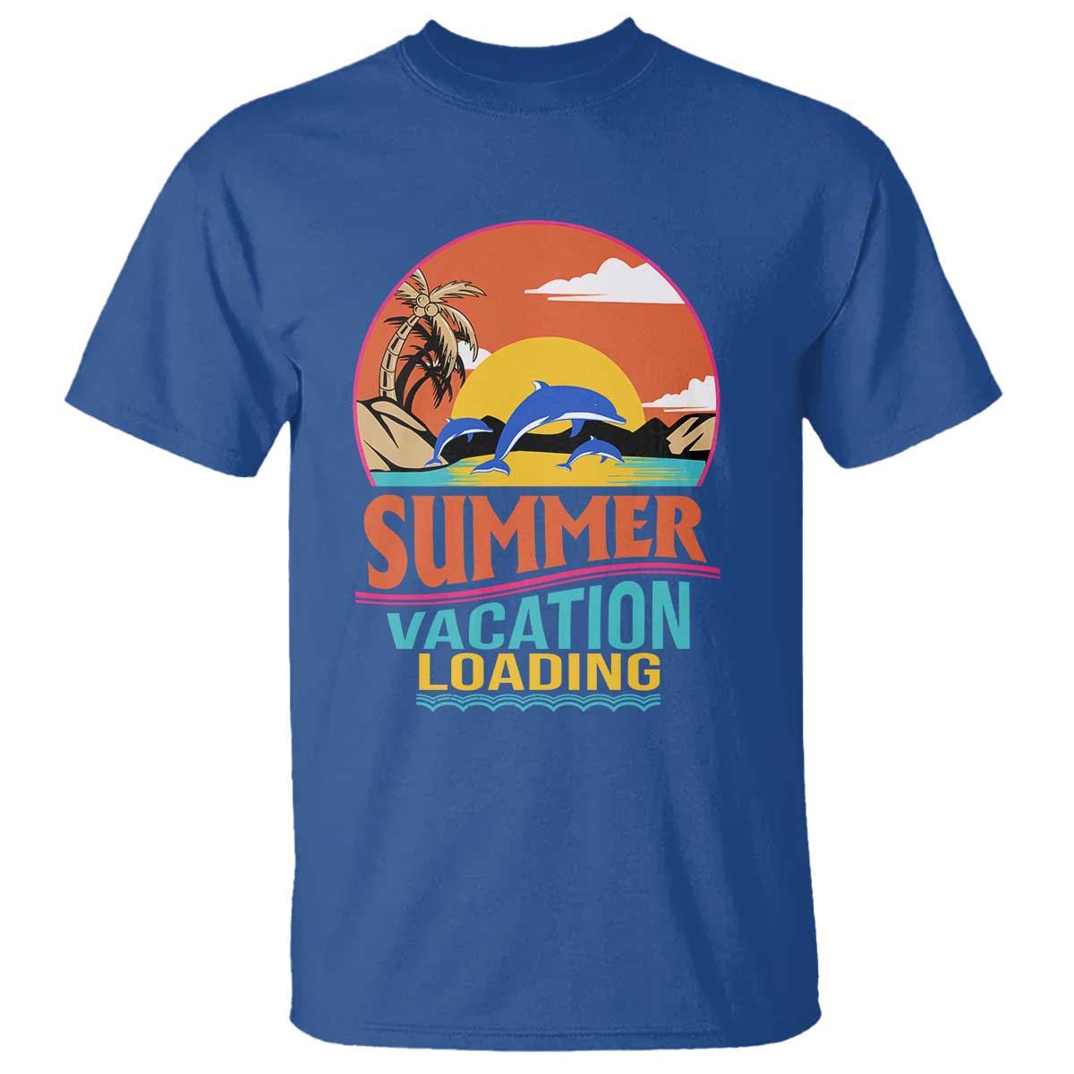 Summer Vacation Loading Retro Beach Sunset T Shirt - Wonder Print Shop
