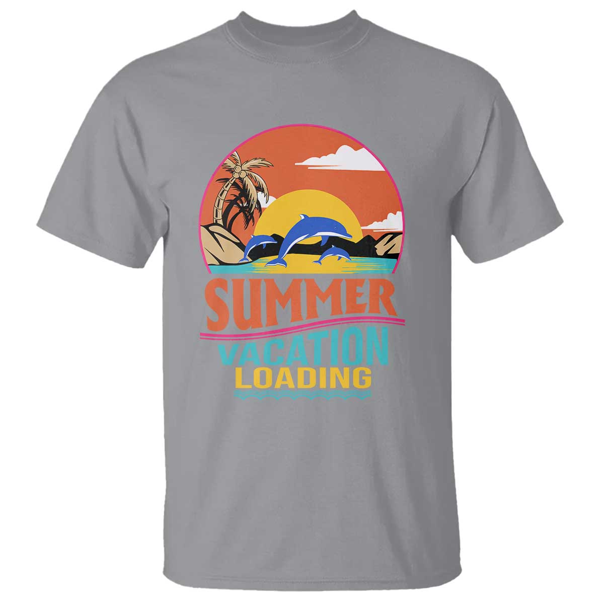 Summer Vacation Loading Retro Beach Sunset T Shirt - Wonder Print Shop