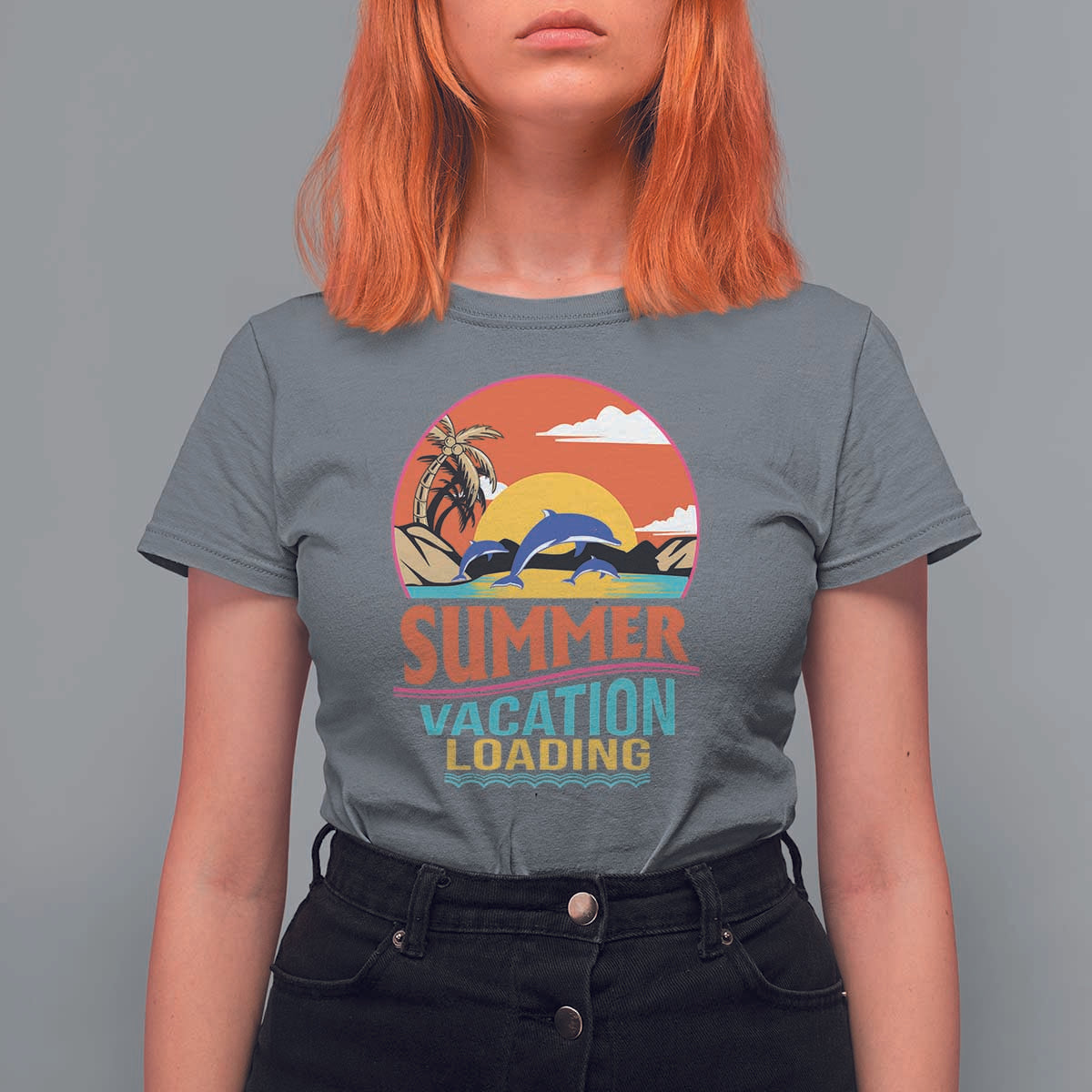 Summer Vacation Loading Retro Beach Sunset T Shirt For Women - Wonder Print Shop