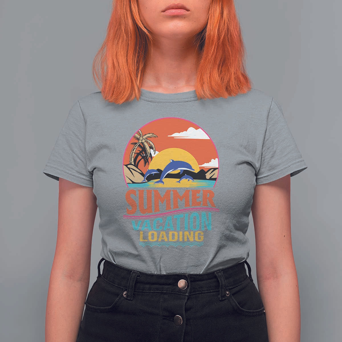 Summer Vacation Loading Retro Beach Sunset T Shirt For Women - Wonder Print Shop