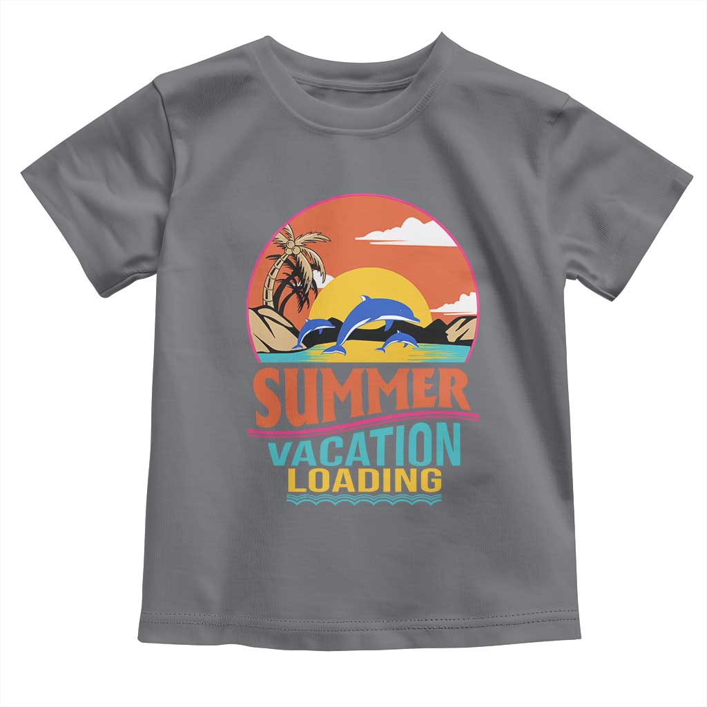 Summer Vacation Loading Retro Beach Sunset Toddler T Shirt