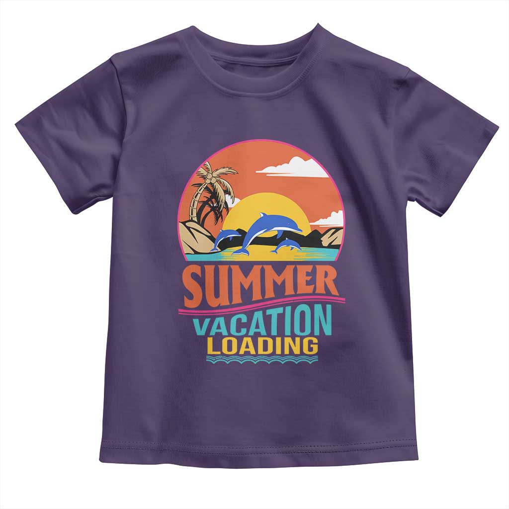Summer Vacation Loading Retro Beach Sunset Toddler T Shirt