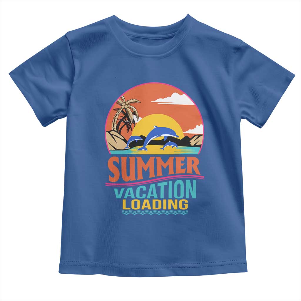 Summer Vacation Loading Retro Beach Sunset Toddler T Shirt