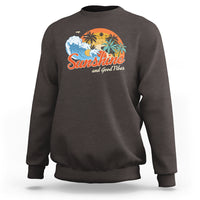 Beach Lover Sweatshirt Sunshine And Good Vibes Summer Vacation - Wonder Print Shop