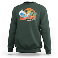 Beach Lover Sweatshirt Sunshine And Good Vibes Summer Vacation - Wonder Print Shop