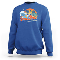 Beach Lover Sweatshirt Sunshine And Good Vibes Summer Vacation - Wonder Print Shop