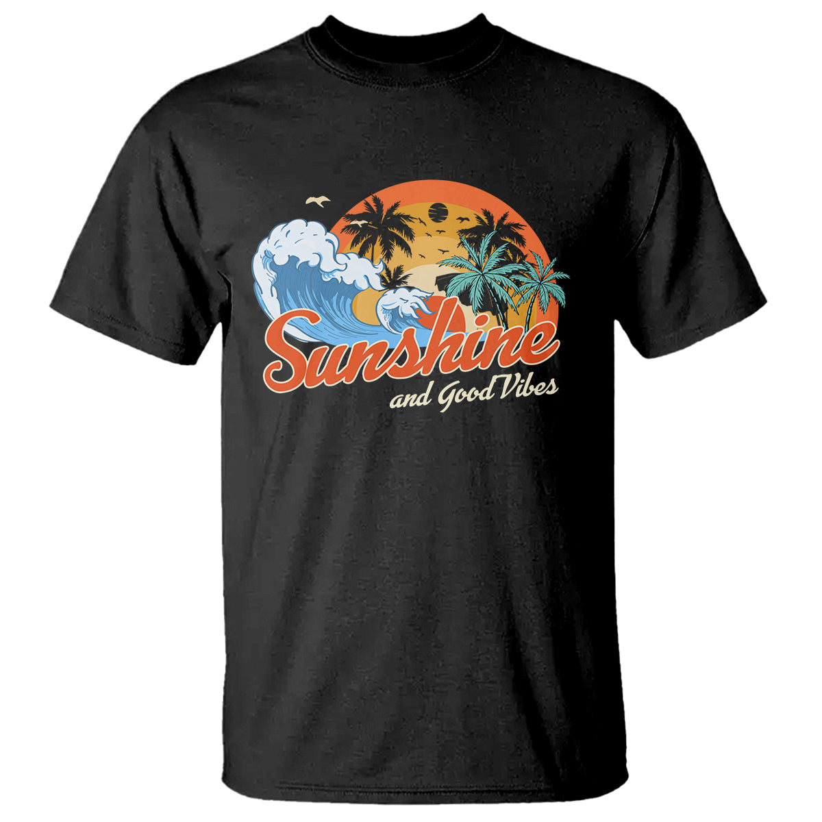 Beach Lover T Shirt Sunshine And Good Vibes Summer Vacation - Wonder Print Shop