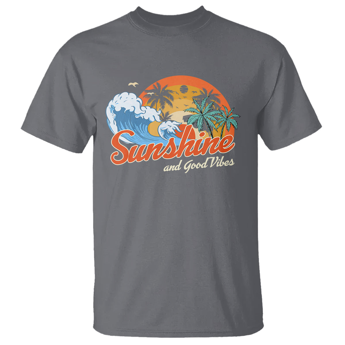 Beach Lover T Shirt Sunshine And Good Vibes Summer Vacation - Wonder Print Shop