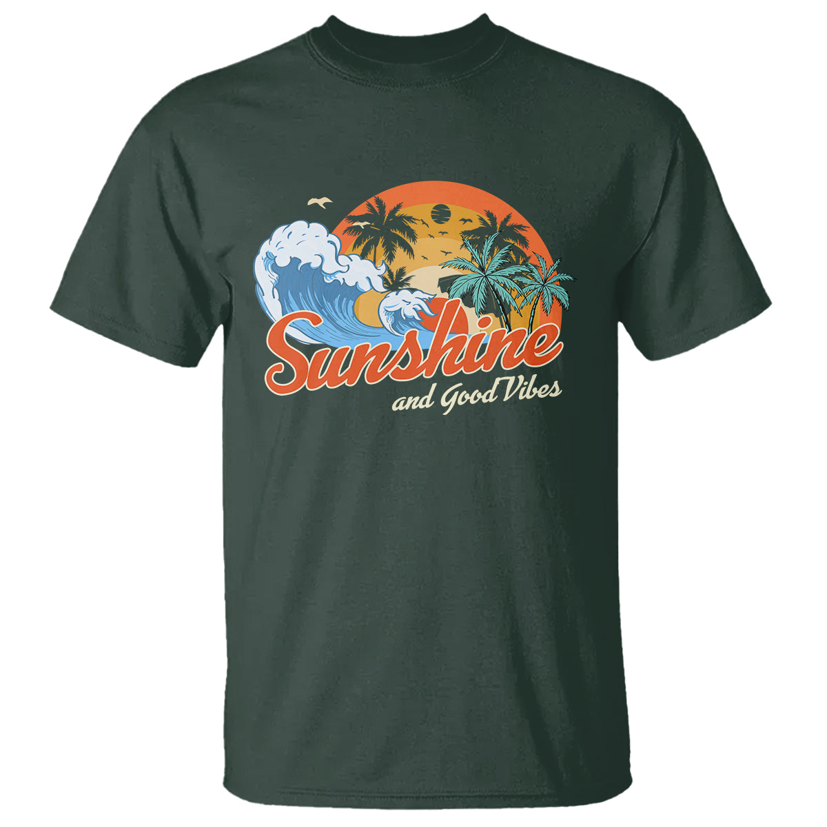 Beach Lover T Shirt Sunshine And Good Vibes Summer Vacation - Wonder Print Shop