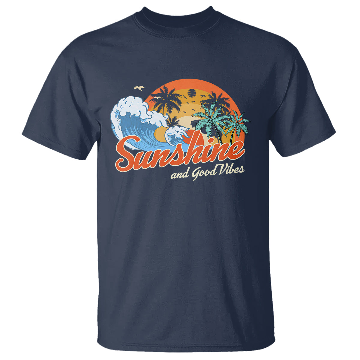 Beach Lover T Shirt Sunshine And Good Vibes Summer Vacation - Wonder Print Shop