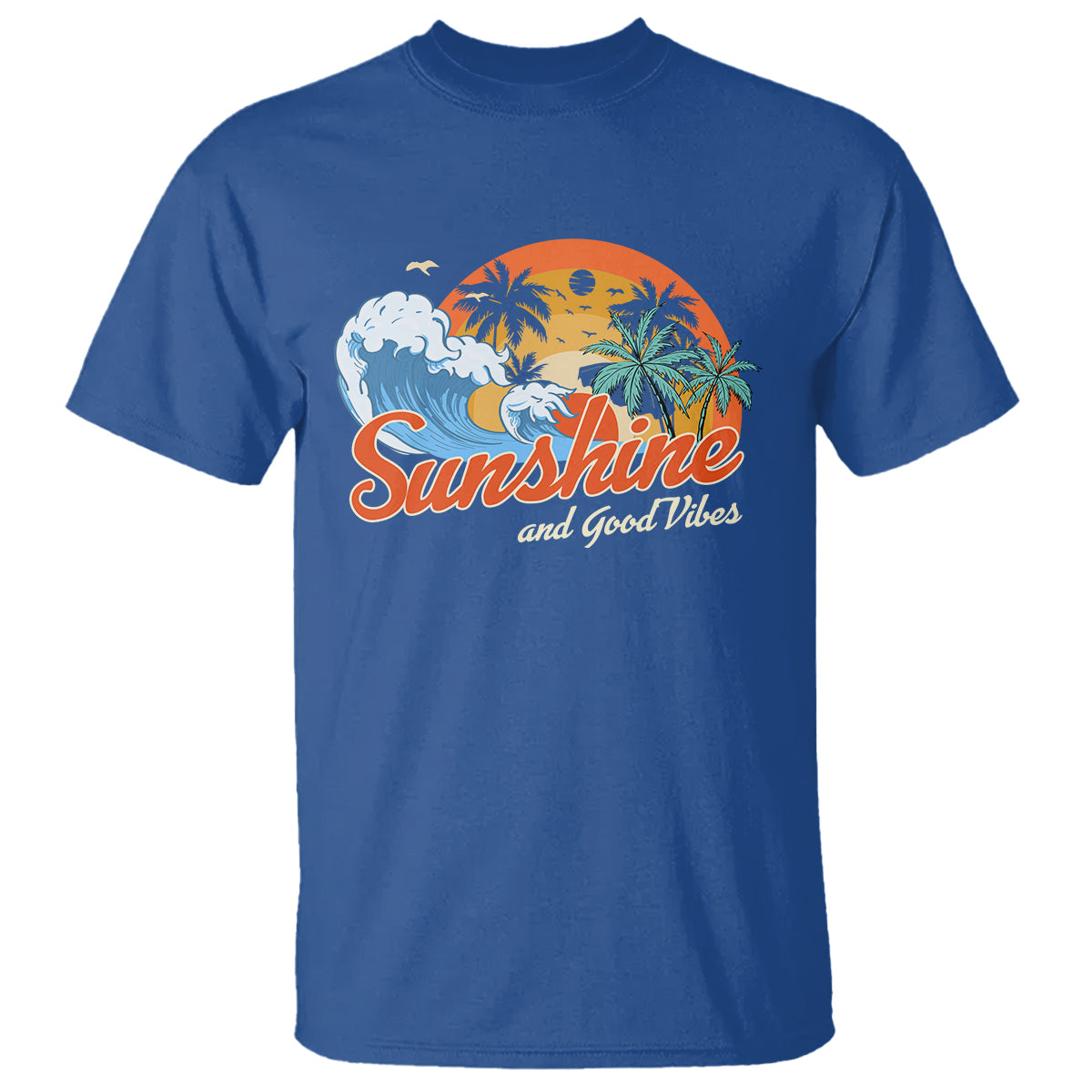Beach Lover T Shirt Sunshine And Good Vibes Summer Vacation - Wonder Print Shop