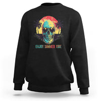 Enjoy Summer Vibe Cool Skull Aesthetic Beach Lover Sweatshirt - Wonder Print Shop