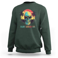 Enjoy Summer Vibe Cool Skull Aesthetic Beach Lover Sweatshirt - Wonder Print Shop