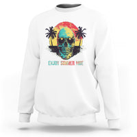 Enjoy Summer Vibe Cool Skull Aesthetic Beach Lover Sweatshirt - Wonder Print Shop