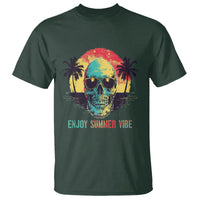 Enjoy Summer Vibe Cool Skull Aesthetic Beach Lover T Shirt - Wonder Print Shop