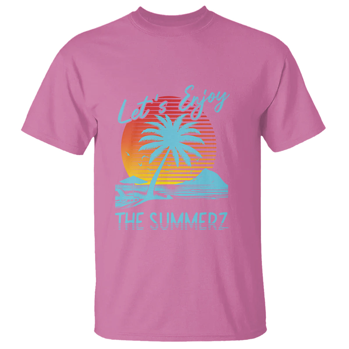 Let's Enjoy The Summer Vacation Beach Sunset T Shirt - Wonder Print Shop