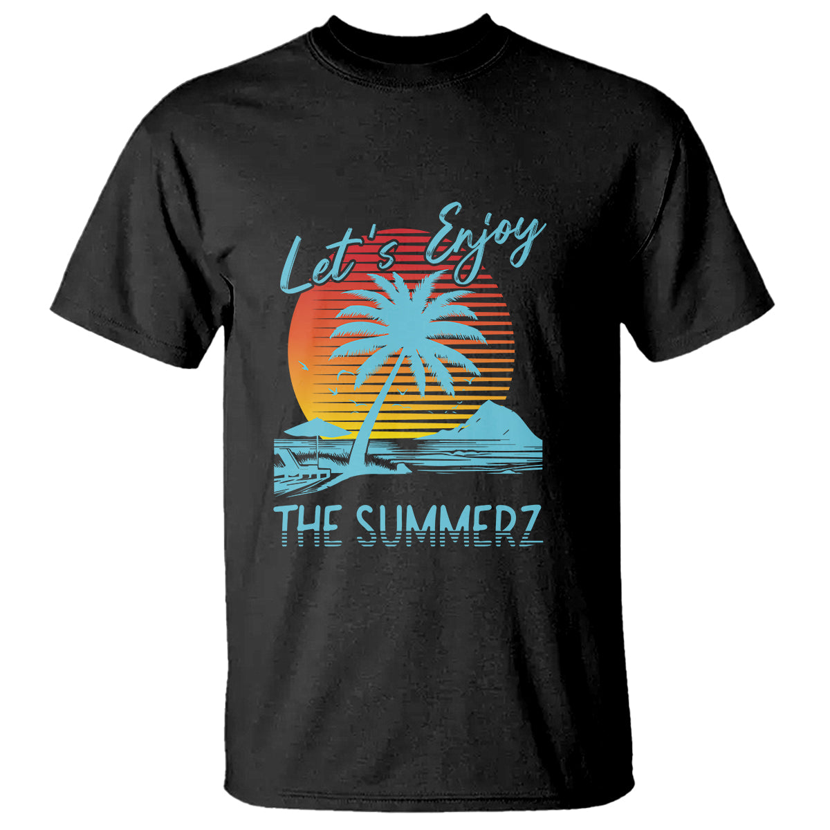 Let's Enjoy The Summer Vacation Beach Sunset T Shirt - Wonder Print Shop