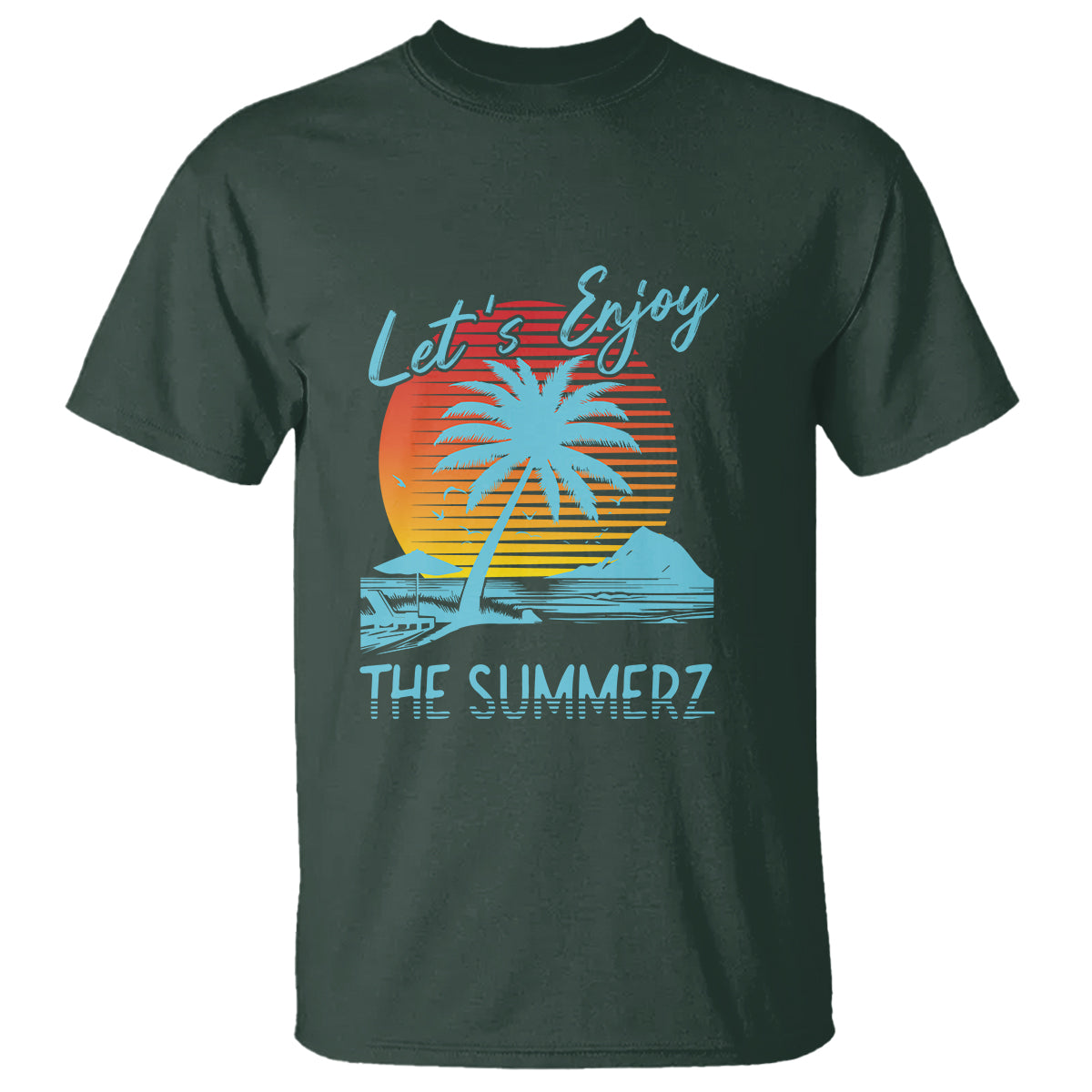 Let's Enjoy The Summer Vacation Beach Sunset T Shirt - Wonder Print Shop