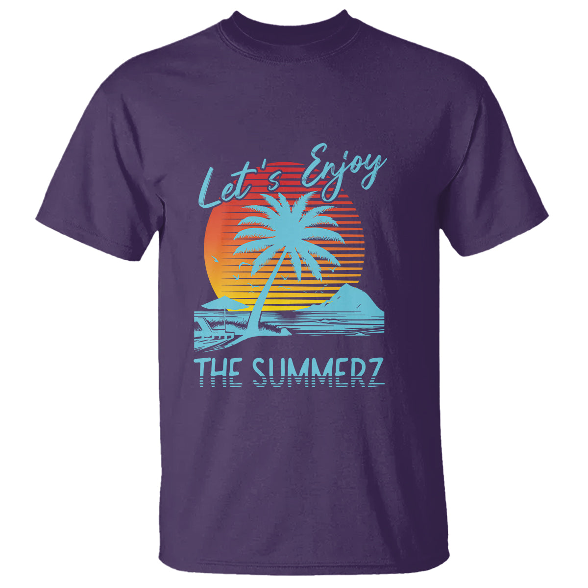 Let's Enjoy The Summer Vacation Beach Sunset T Shirt - Wonder Print Shop