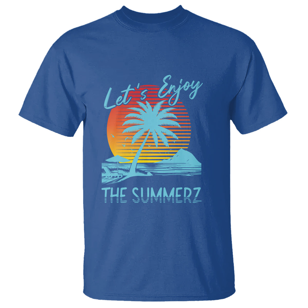 Let's Enjoy The Summer Vacation Beach Sunset T Shirt - Wonder Print Shop
