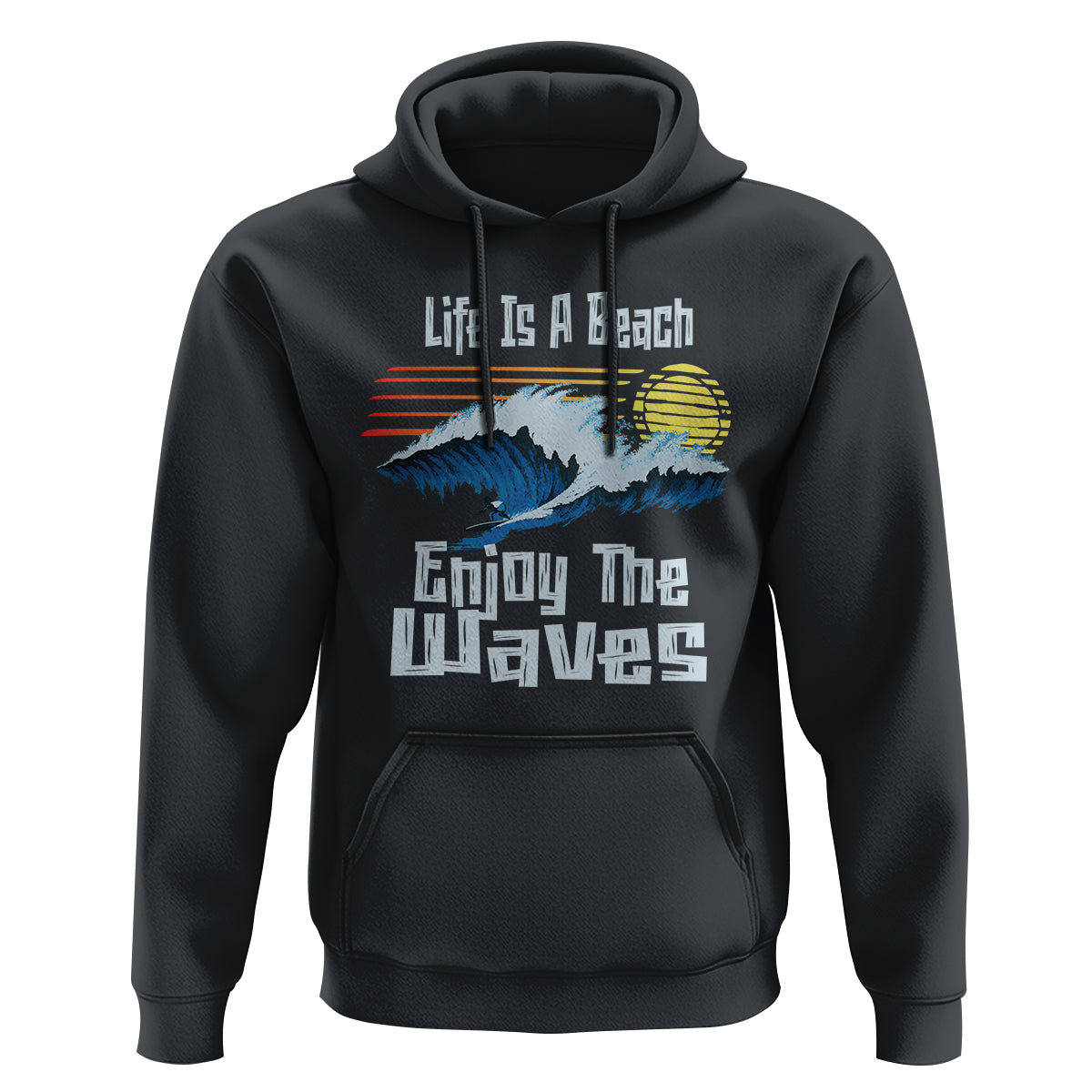 Beach Lover Hoodie Life's A Beach Enjoy The Waves Summer Vacation - Wonder Print Shop