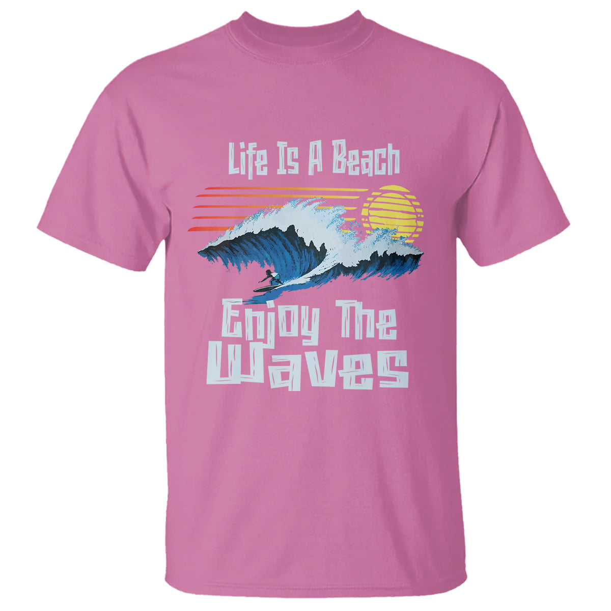 Beach Lover T Shirt Life's A Beach Enjoy The Waves Summer Vacation - Wonder Print Shop