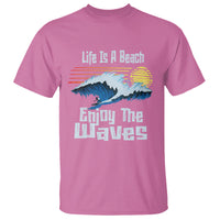 Beach Lover T Shirt Life's A Beach Enjoy The Waves Summer Vacation - Wonder Print Shop