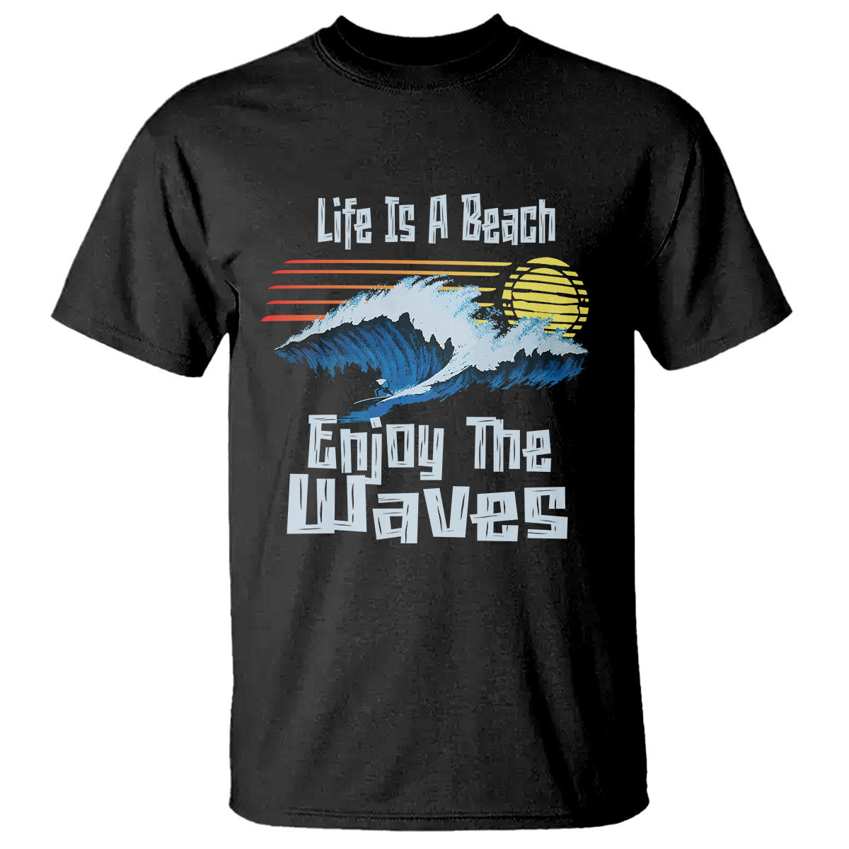 Beach Lover T Shirt Life's A Beach Enjoy The Waves Summer Vacation - Wonder Print Shop