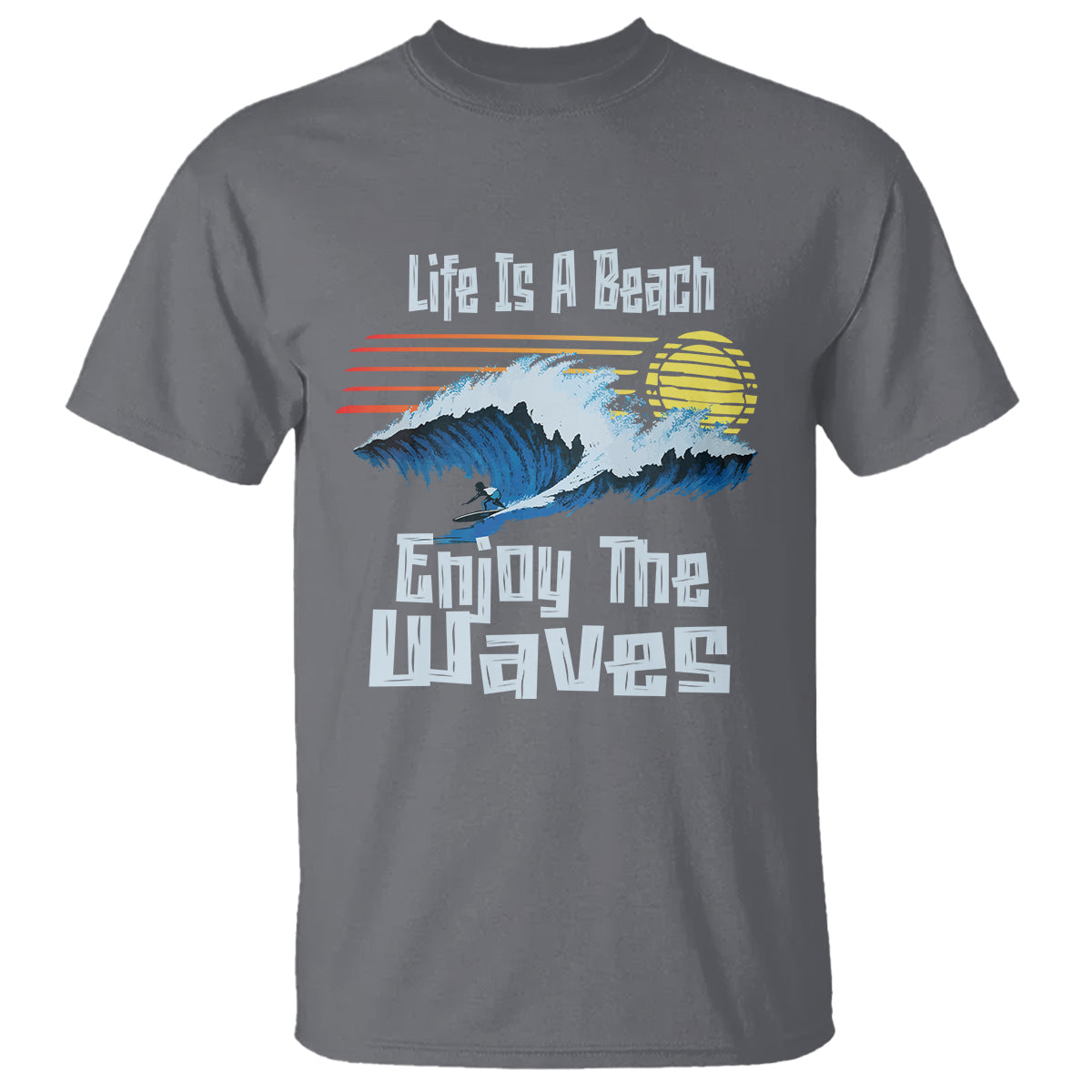 Beach Lover T Shirt Life's A Beach Enjoy The Waves Summer Vacation - Wonder Print Shop