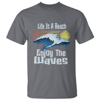 Beach Lover T Shirt Life's A Beach Enjoy The Waves Summer Vacation - Wonder Print Shop