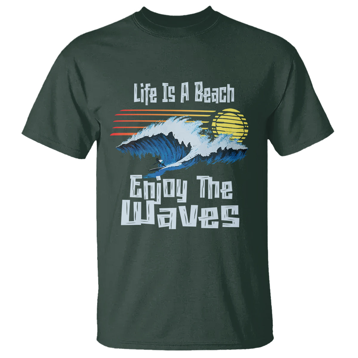 Beach Lover T Shirt Life's A Beach Enjoy The Waves Summer Vacation - Wonder Print Shop