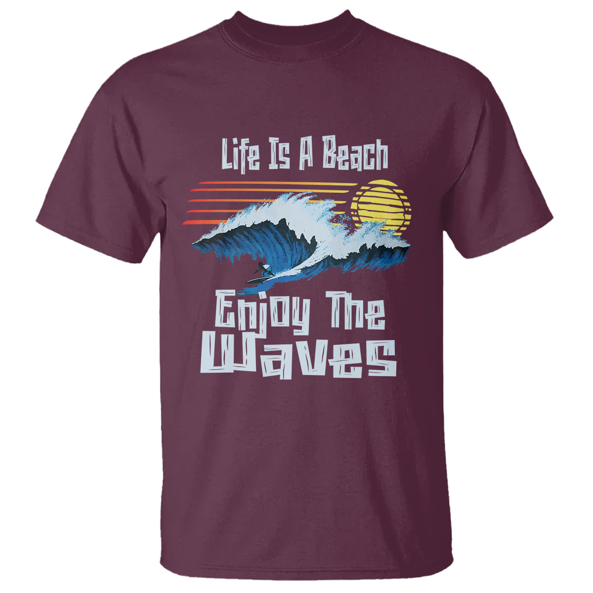Beach Lover T Shirt Life's A Beach Enjoy The Waves Summer Vacation - Wonder Print Shop