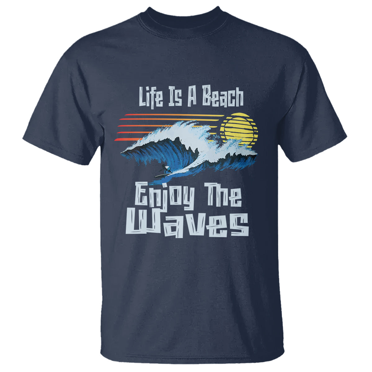 Beach Lover T Shirt Life's A Beach Enjoy The Waves Summer Vacation - Wonder Print Shop