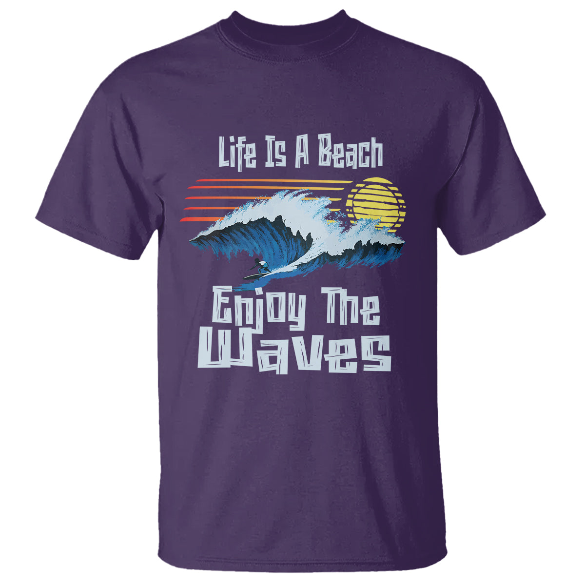 Beach Lover T Shirt Life's A Beach Enjoy The Waves Summer Vacation - Wonder Print Shop