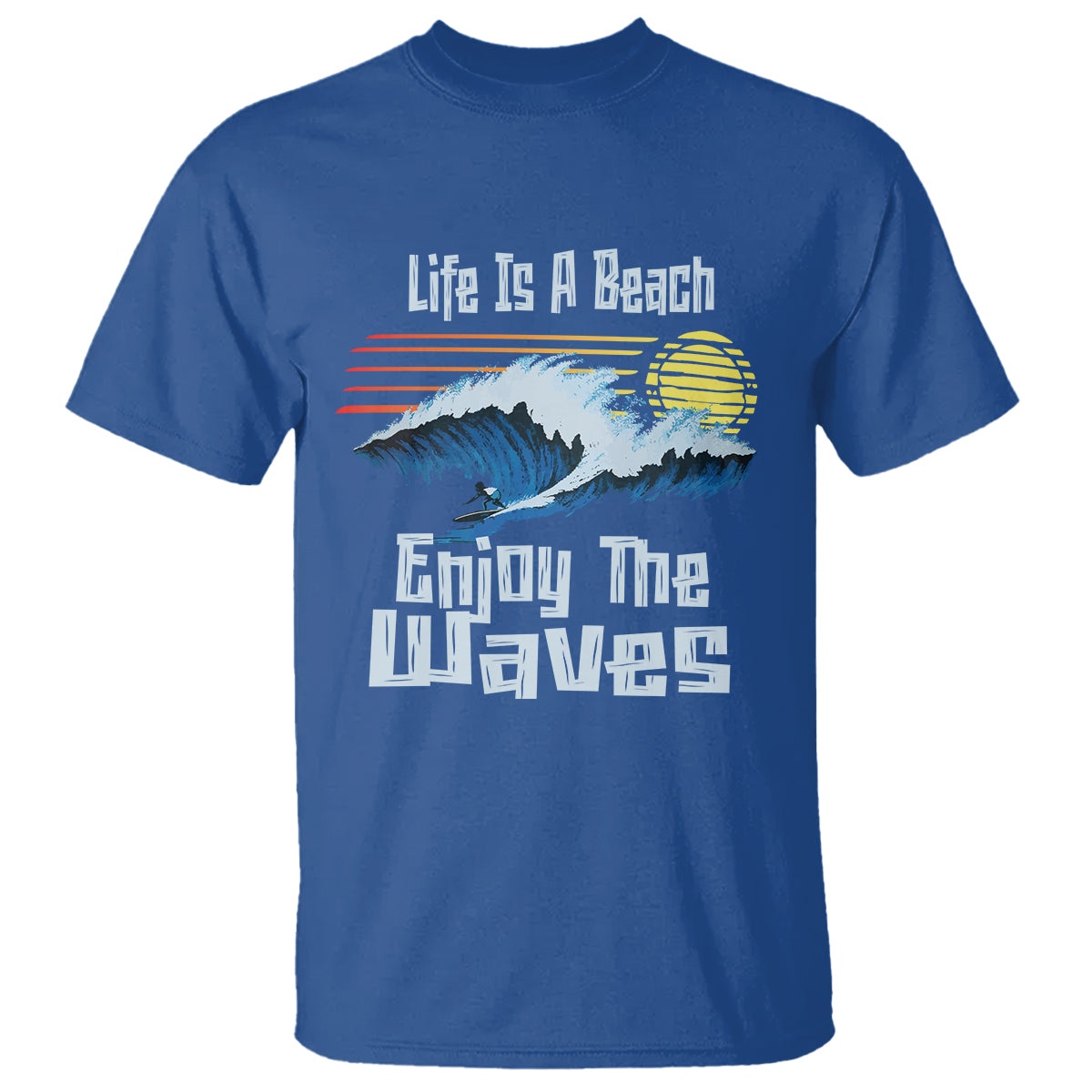 Beach Lover T Shirt Life's A Beach Enjoy The Waves Summer Vacation - Wonder Print Shop