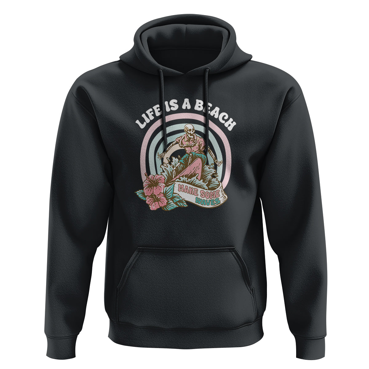 Beach Lover Hoodie Life's A Beach Make Some Waves Summer Vacation - Wonder Print Shop