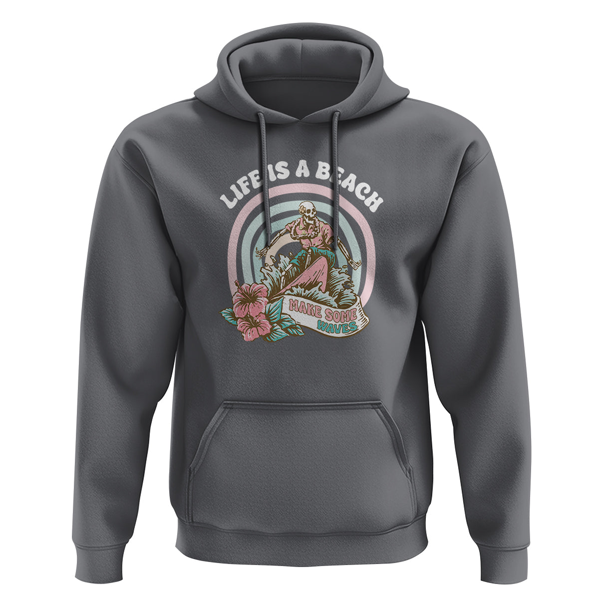 Beach Lover Hoodie Life's A Beach Make Some Waves Summer Vacation - Wonder Print Shop