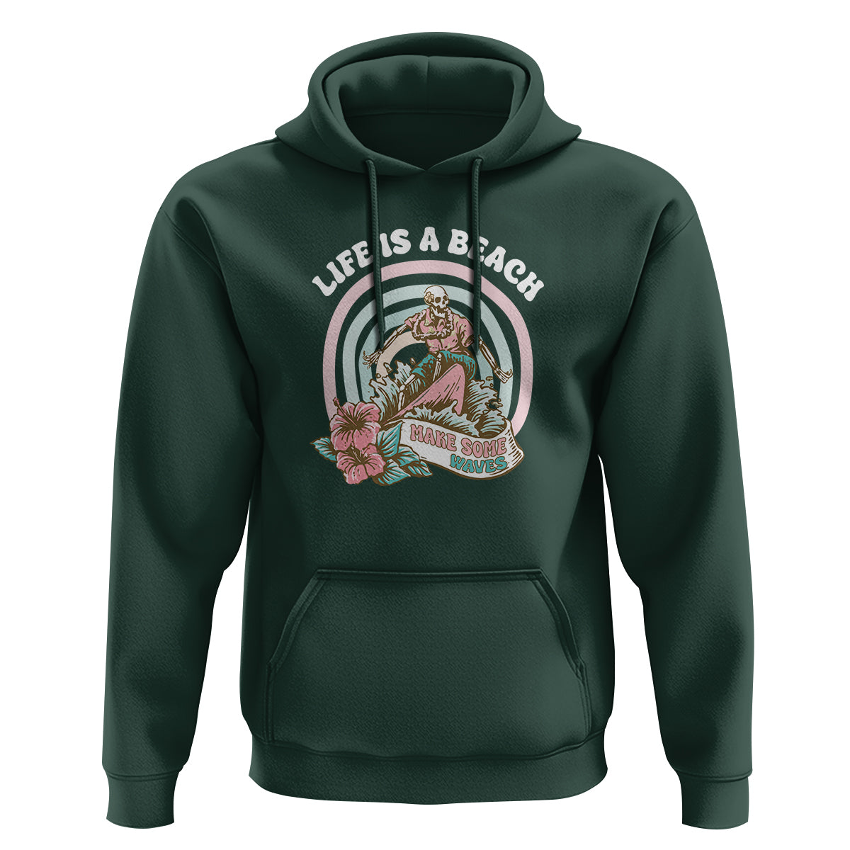 Beach Lover Hoodie Life's A Beach Make Some Waves Summer Vacation - Wonder Print Shop
