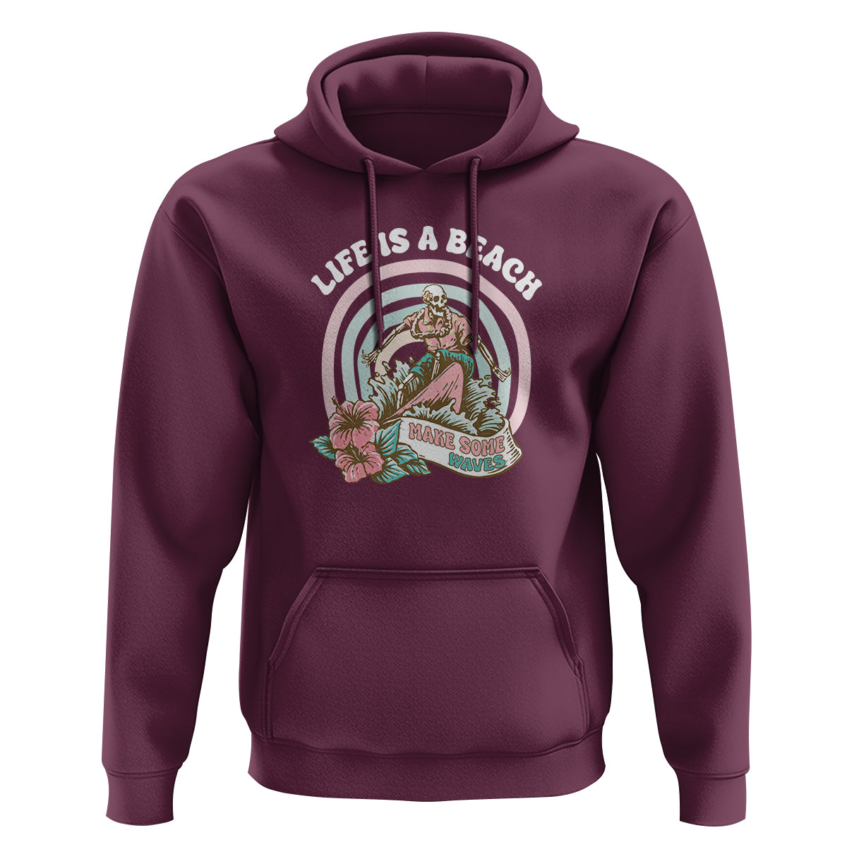 Beach Lover Hoodie Life's A Beach Make Some Waves Summer Vacation - Wonder Print Shop