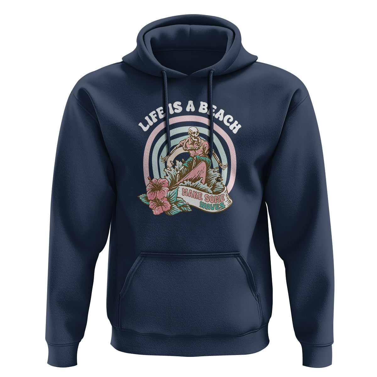 Beach Lover Hoodie Life's A Beach Make Some Waves Summer Vacation - Wonder Print Shop