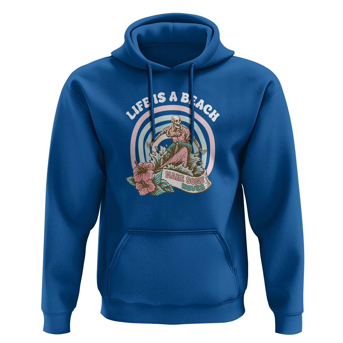 Beach Lover Hoodie Life's A Beach Make Some Waves Summer Vacation - Wonder Print Shop