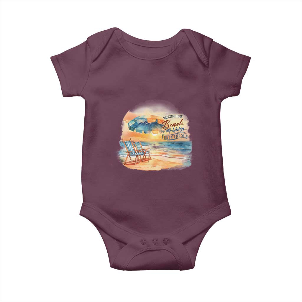 Vacation Time Beach Holliday Fun In The Sun Baby Onesie