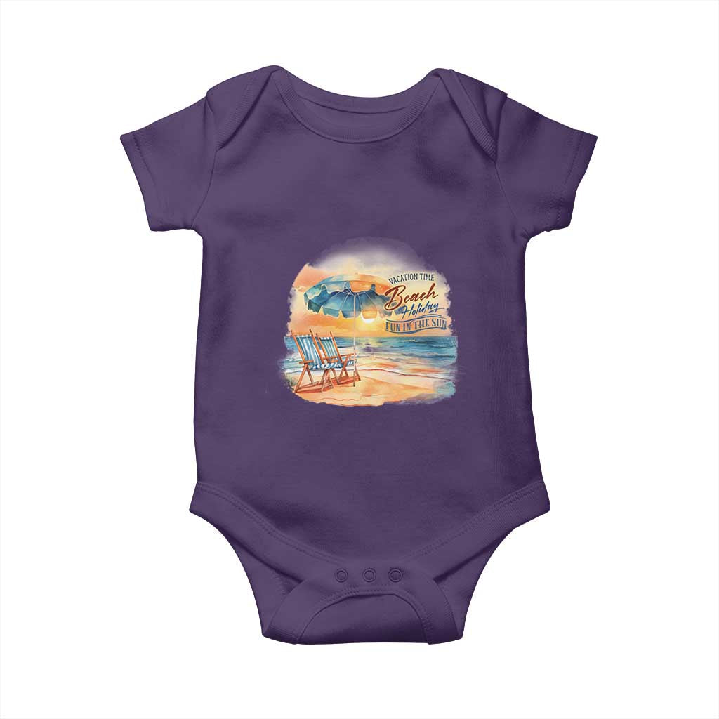 Vacation Time Beach Holliday Fun In The Sun Baby Onesie