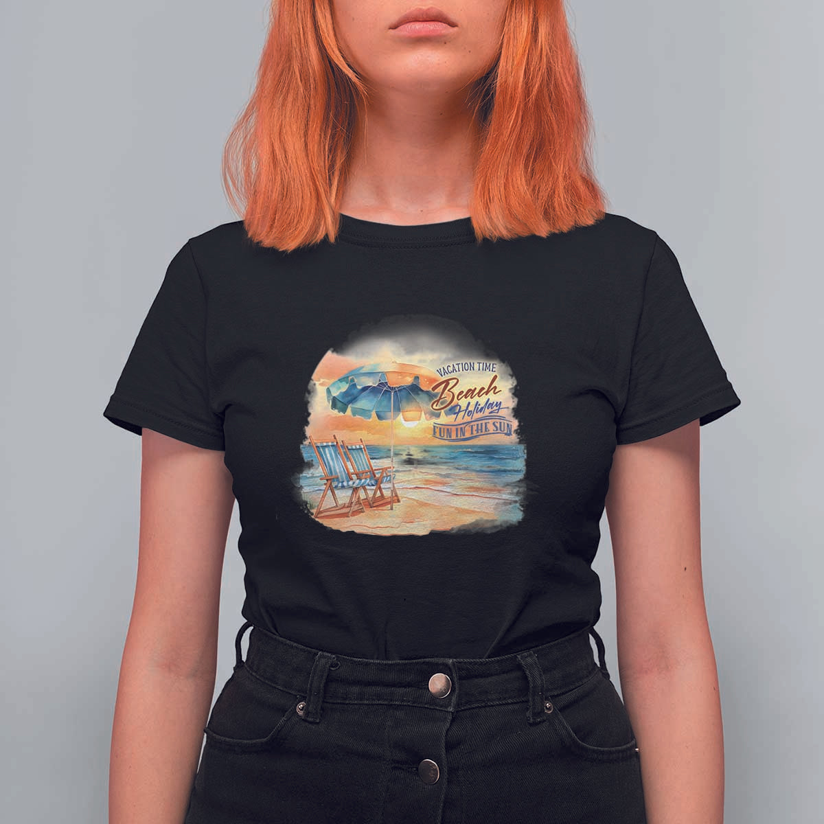 Vacation Time Beach Holliday Fun In The Sun T Shirt For Women - Wonder Print Shop