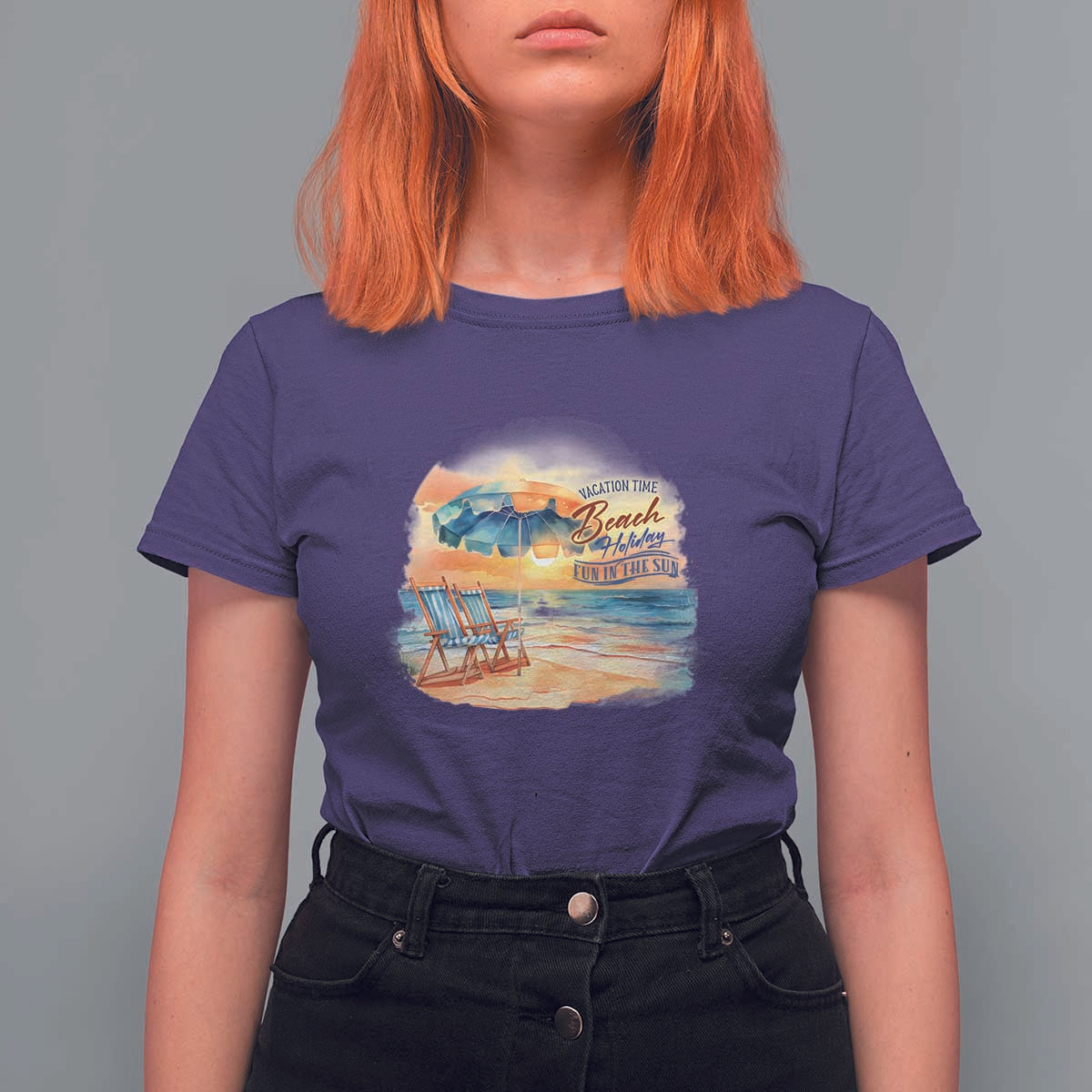 Vacation Time Beach Holliday Fun In The Sun T Shirt For Women - Wonder Print Shop