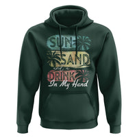 Beach Lover Hoodie Sun Sand and A Drink In My Hand Summer Vacation - Wonder Print Shop