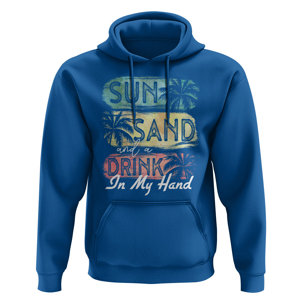Beach Lover Hoodie Sun Sand and A Drink In My Hand Summer Vacation - Wonder Print Shop